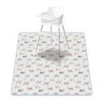 tapis imperméable anti dérapant blanc bleu orange vert motif tracteurs dinosaures moderne enfant
