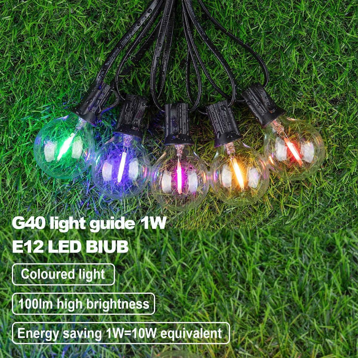 guirlande lumineuse led rouge sphères translucides moderne 10m 15m 20m