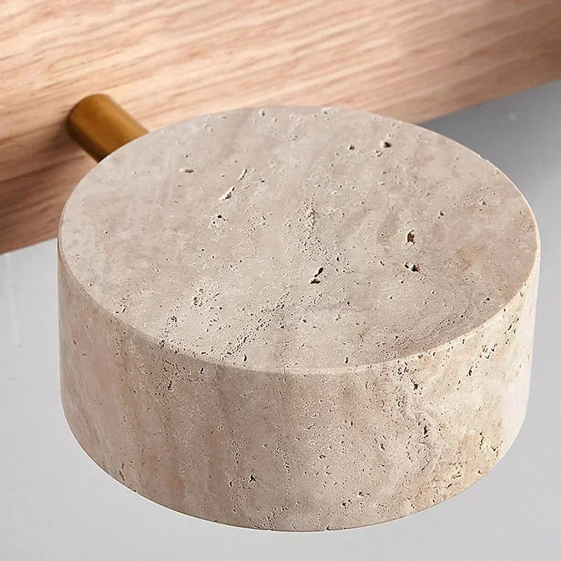 lampe murale moderne scandinave bois naturel texture bois finition bétonnée interrupteur chaîne LED 9W