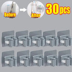 rangements adhésifs clips balai aspirateur moderne transparent blanc gris multifonctionnels