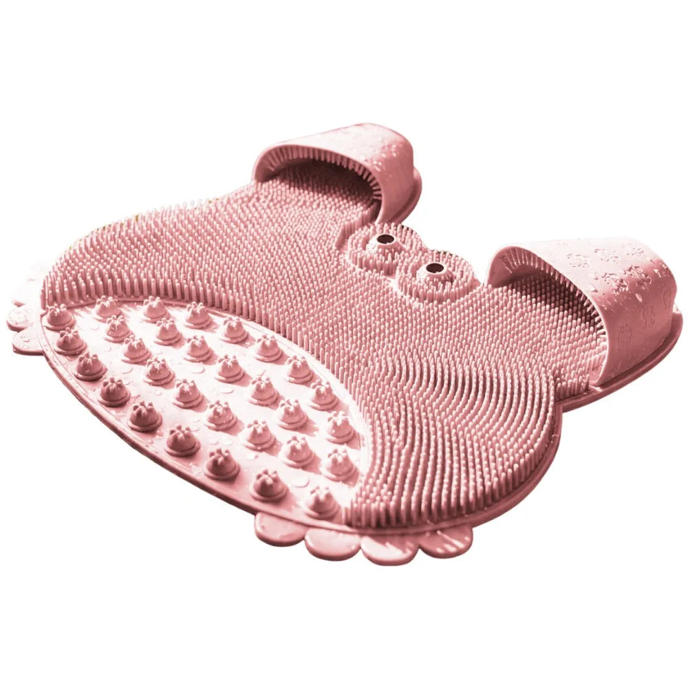 brosse bain moderne bleu vert grenouille adhésif bristles pointus pratique