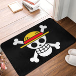 tapis sol antidérapant one piece zoro épées croisées moderne vert noir blanc