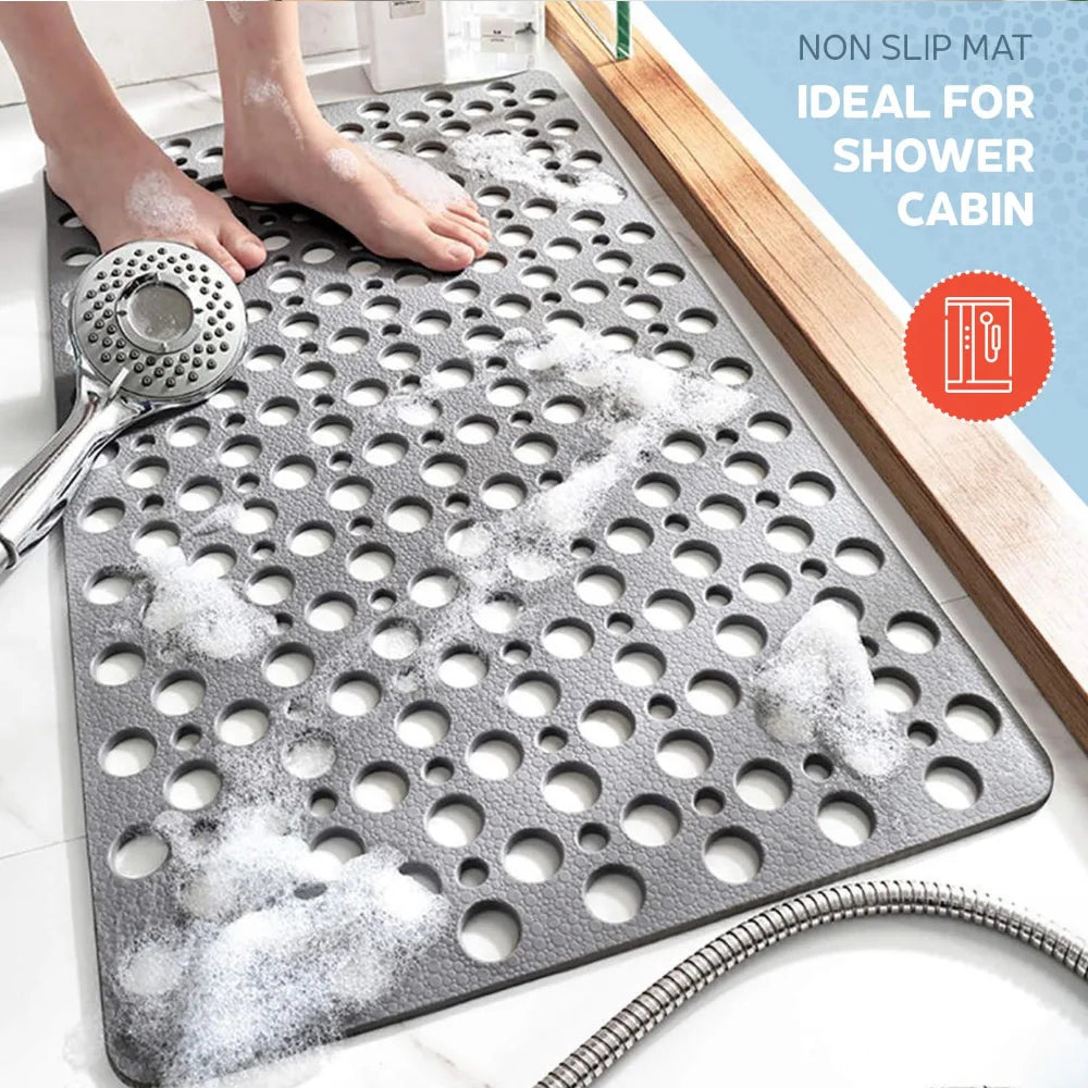 tapis bain moderne ventouses antidérapantes drainage rapide lavable machine gris blanc beige