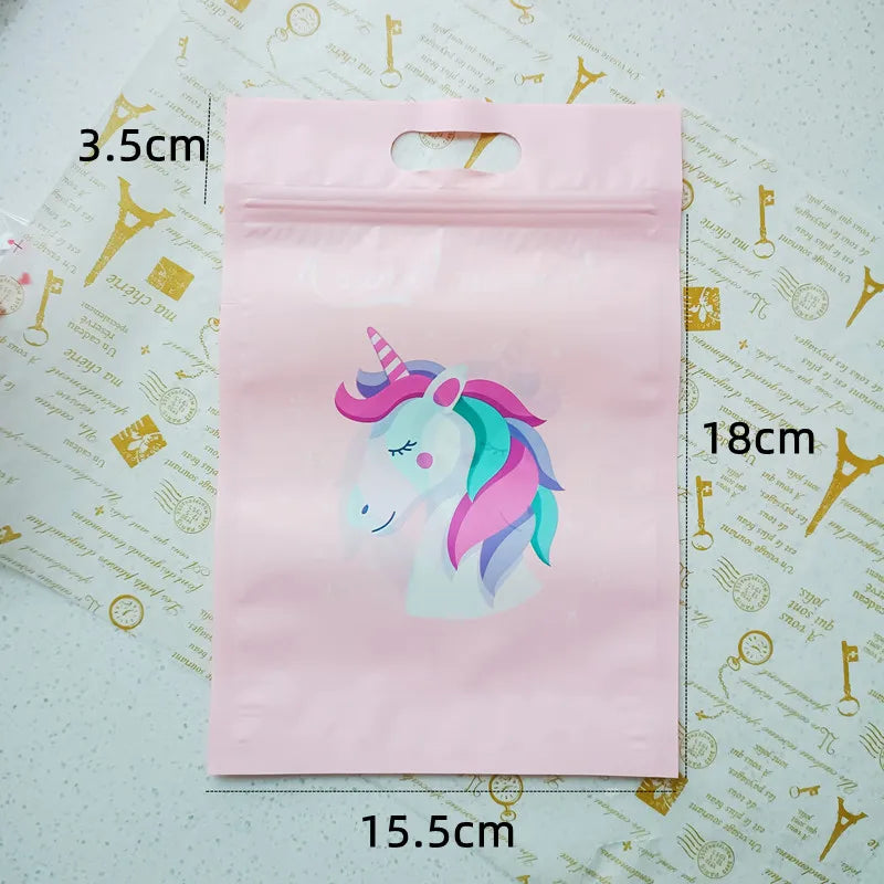 sac plastique chat licorne happy surprise baby nice day poignée détachable occasion anniversaire mariage