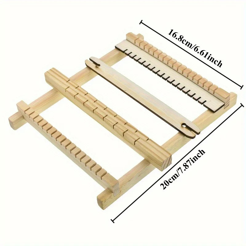 tissage main artisanal bois clips fil couleur crochet planche tapisserie DIY primitive