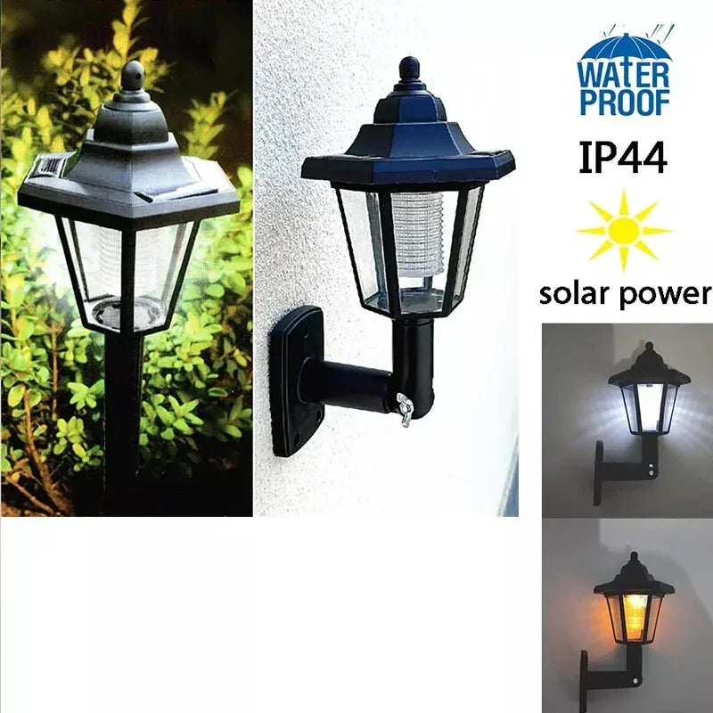 lampe murale solaire transparente classique extérieure led noire étanche jardin