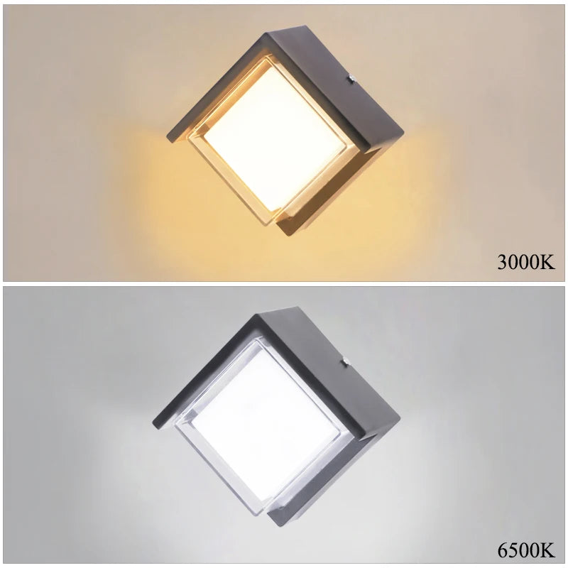 applique murale moderne gris métallisé ip65 led 6500k 3000k rond lisseextérieur résistante 2492000lm