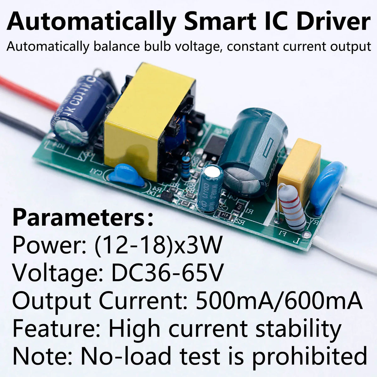 circuit intégré électronique moderne 500mA 600mA led driver 12v 18v 3w dc36 65v vert