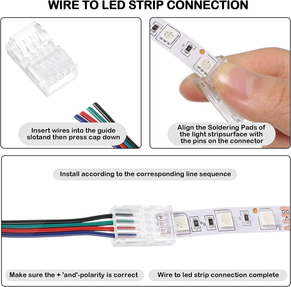 connecteur ruban led transparent 5pin 6pin rgbw rgbww ip65 strip to strip