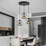 suspension lumineuse moderne transparente sphérique brillante éclairage minimaliste chambre salonhôtel