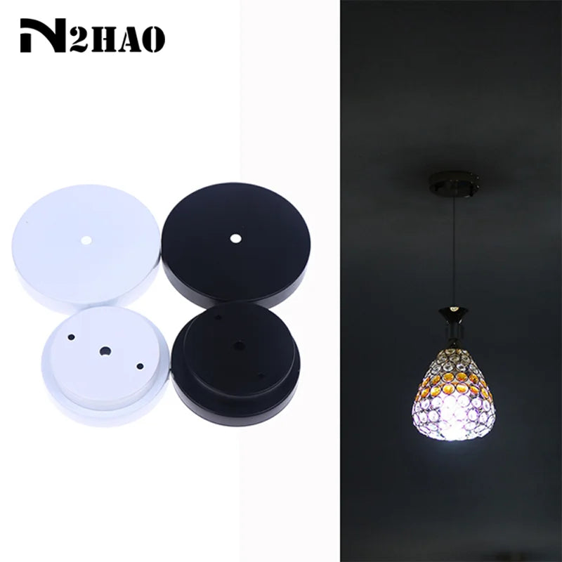 disques suspension lampes blanc noir ronds lisses modernes vis fixations bouchons protection