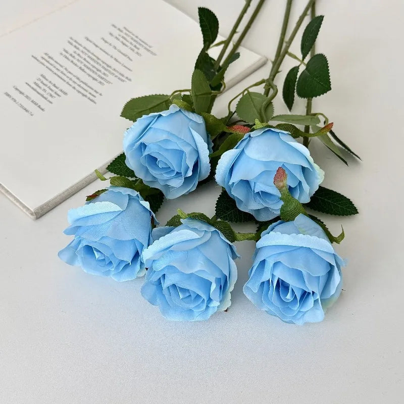 décoration intérieure bouquet roses artificielles moderne vase transparent 50cm haute elégant