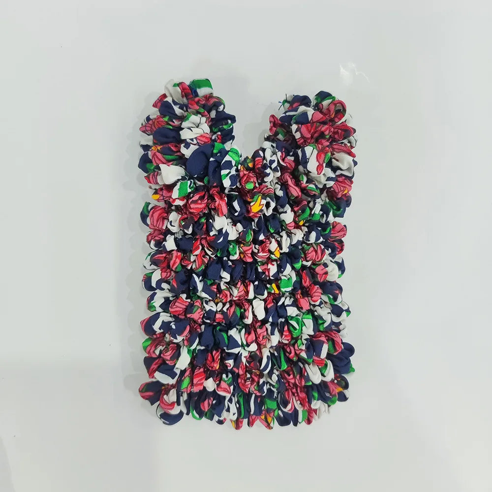 sac main pliable polyester motif fleurs boho chic noir bleu blanc rouge vert orange