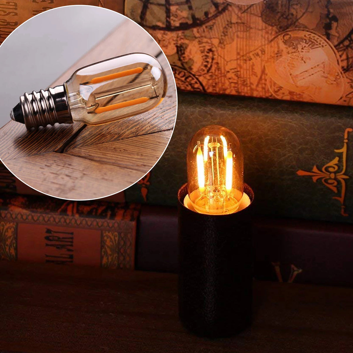 ampoules led filament amber glass vintage e12 blanc chaud 2200k dimmable 6pcs