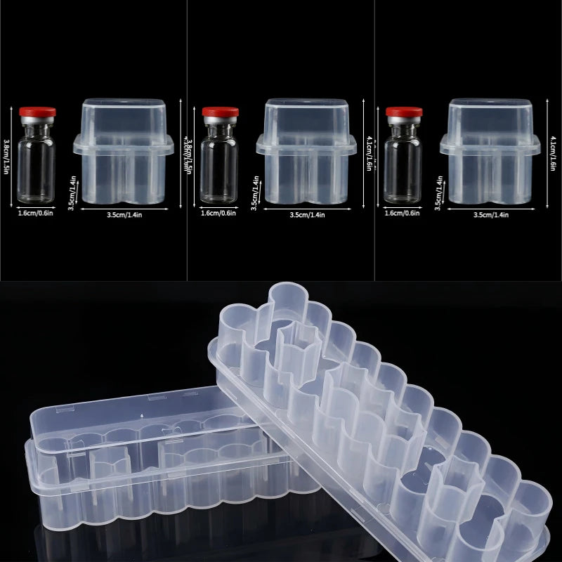 boîte rangement transparente réutilisable tubes tests 3ml pratique modernescrição