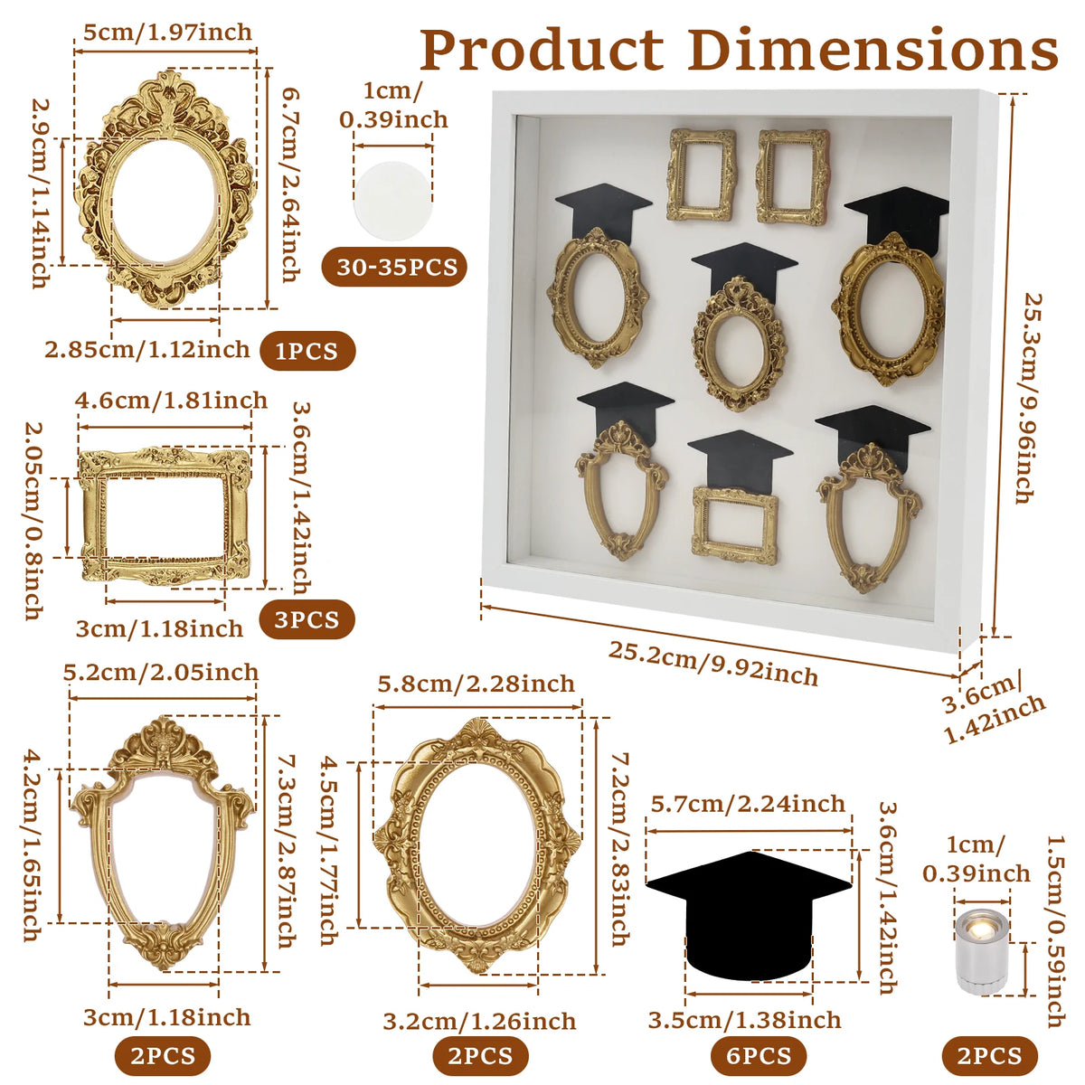 cadres photo miniatures ornementaux classiques statuettes clips lumineuses décoration intérieure vintage