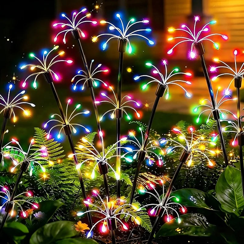 lampions solaires led noirs multicolores fleurs lumineuses moderne extérieur base solaire tringle jardin vacances