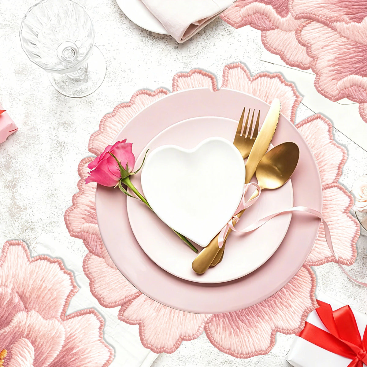 serviettes table jetables fleurs roses anniversaire mariage décoration festive respectueux environnement set 10 pièces