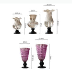 vase transparent classique gravé strié base solide décoration maison fleurs hydroponique