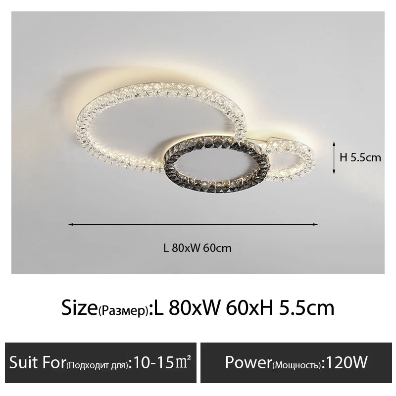plafonnier led transparent moderne cristaux sans ombre interrupteur poussoir tension 90 260v flux lumineux