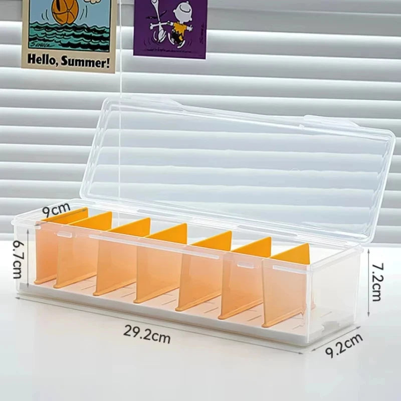 boîte rangement cartes transparente séparateurs réglables poignées moderne réutilisable respectueuse environnement articles divers organiser