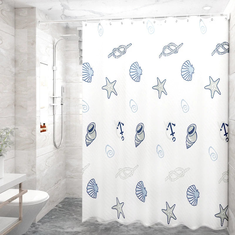 rideau douche moderne opacité bulles triangles blanc bleu vert jaune
