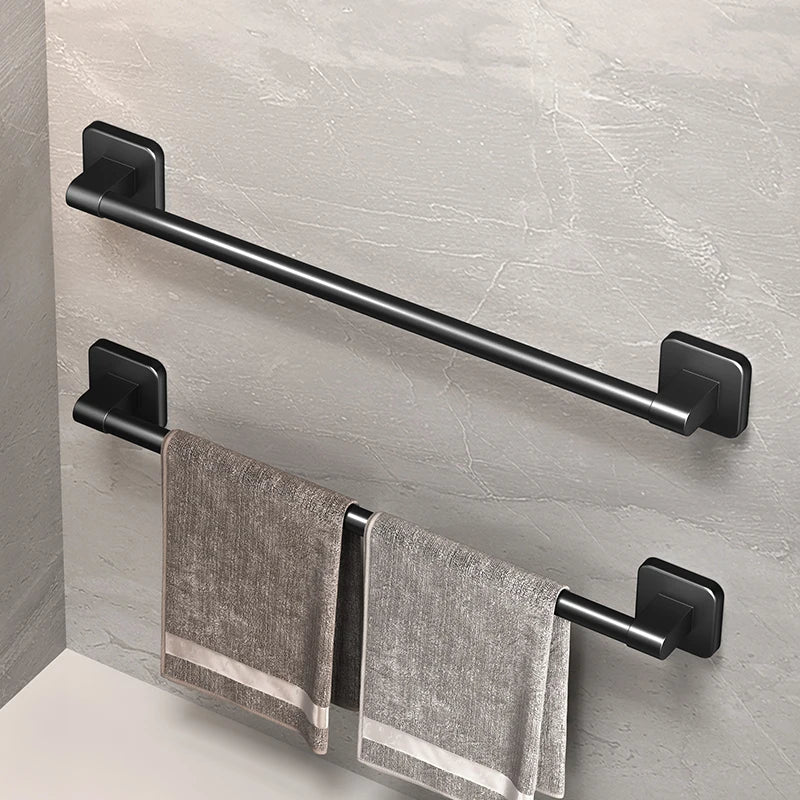 porte serviettes mural adhésif noir texture granuleuse moderne minimaliste 30cm 40cm 50cm