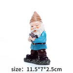 statuette lutin humoristique résine verte bleue rouge ornement extérieur jardin maison cadeaux