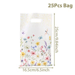 serviettes festives fleurs colorées assiettes verres nappe anniversaire décoration table pâques Blanc multicolore