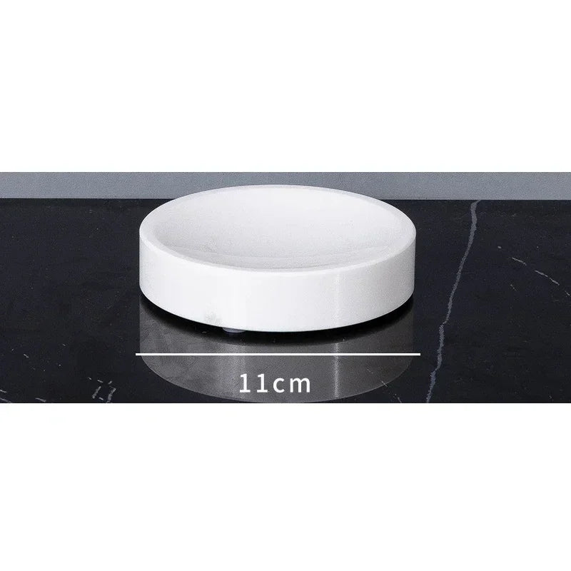 ensemble accessoires salle bain marbre blanc doré distributeur savon porte brosse savon