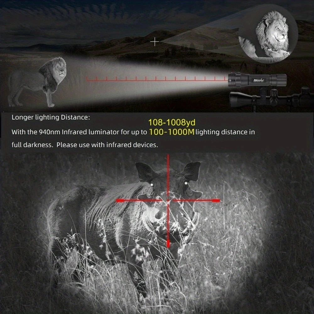 lampe poche infrarouge rechargeable zoom led 850nm 940nm vision nocturne tactique chasse