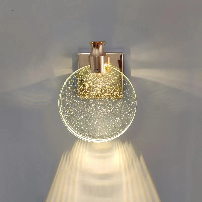 lampe murale moderne or transparente dorées éclairage quotidien vis fixée mur flux luminescent élevé