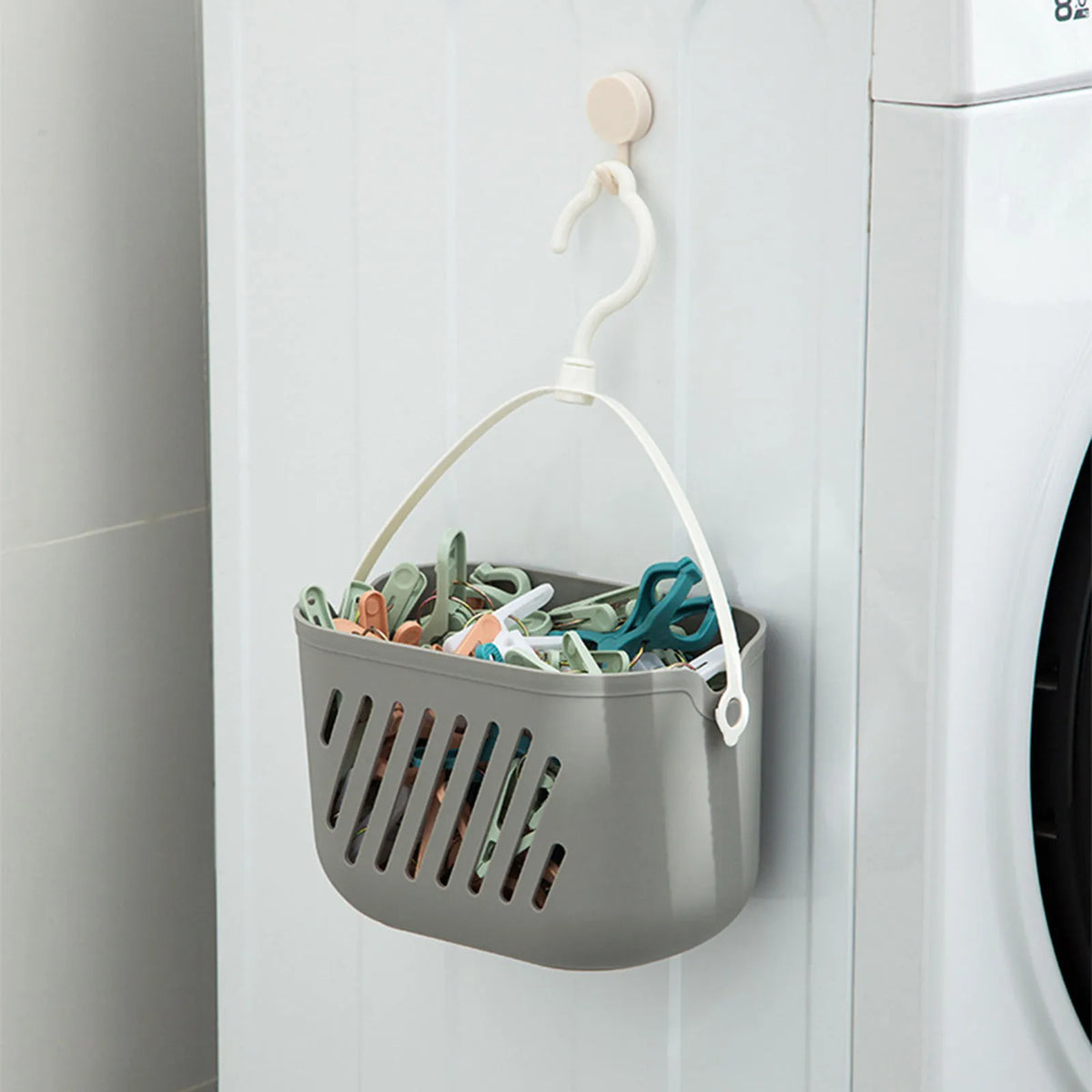 organisateur suspendu moderne panier perforé gris blanc orange rangement cuisine salle bain pratique