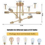 lampe moderne or structure métallique géométrique éclairage quotidien chambre cuisine salle manger entree