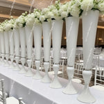 support fleurs métal blanc vase moderne décoration mariage table cérémonie arche fleurale blanc