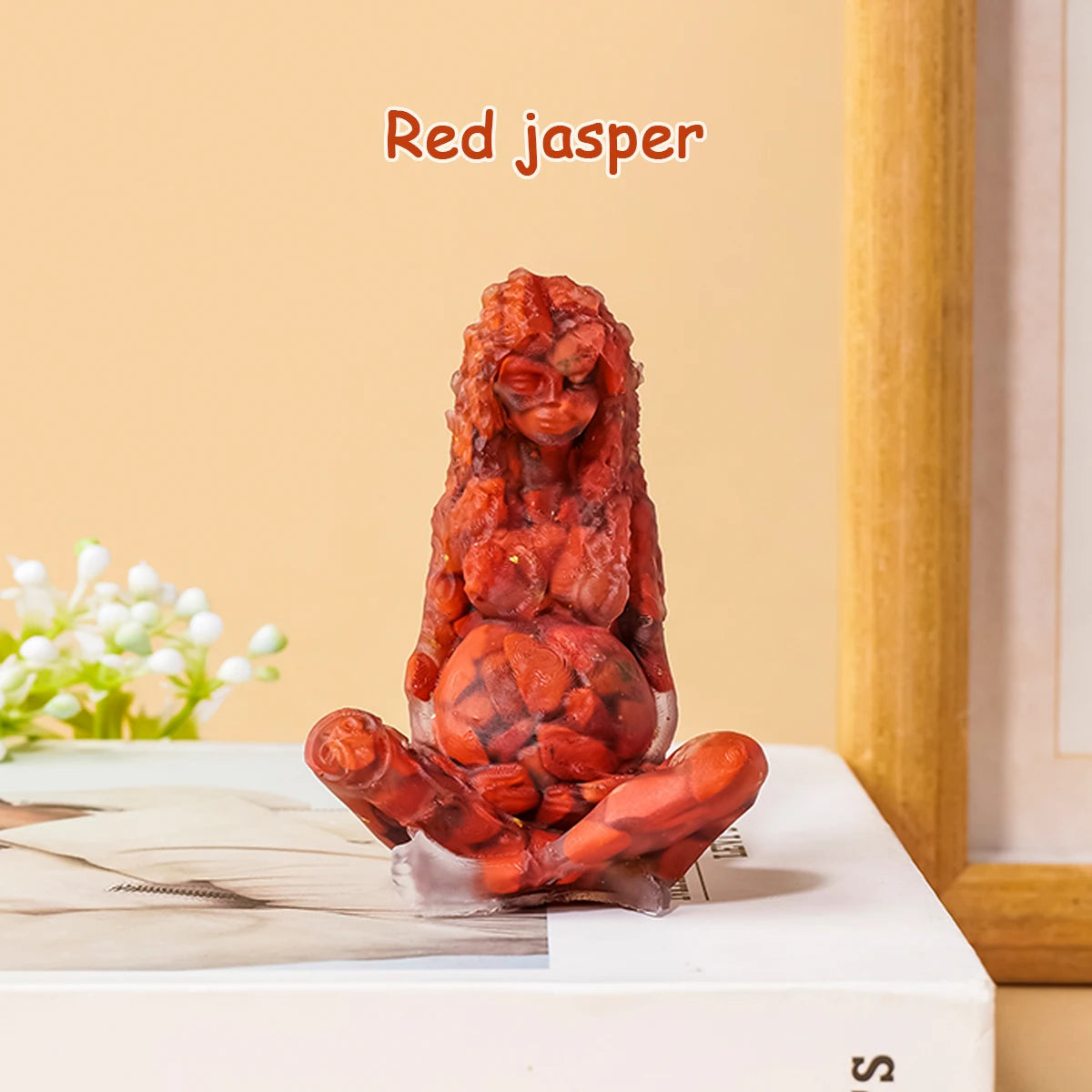 statue pierre précieuse artisanale bleue moderne ornement maison cadeau rouge verteviolette