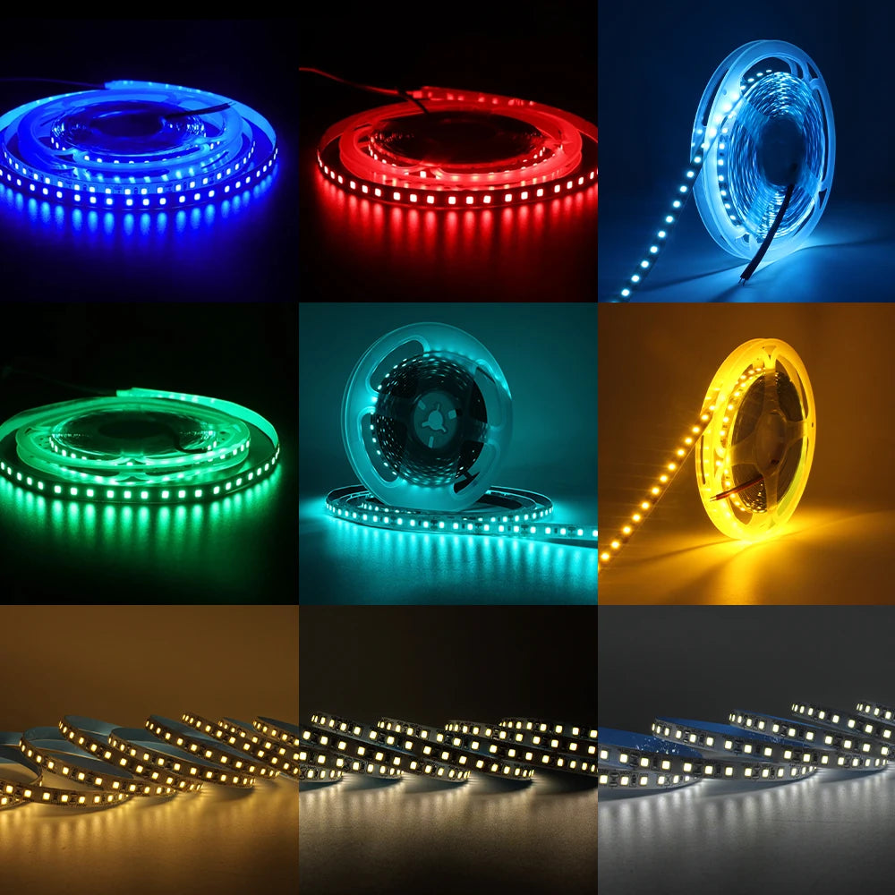 ruban led 12v 120leds/m blanc chaud adhésif moderne 50000h 3000k certification rohs ccc fcc
