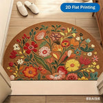 tapis demi cercle fleurs colorées moderne polyester antidérapant intérieur extérieur 40x60cm 50x80cm 60x90cm