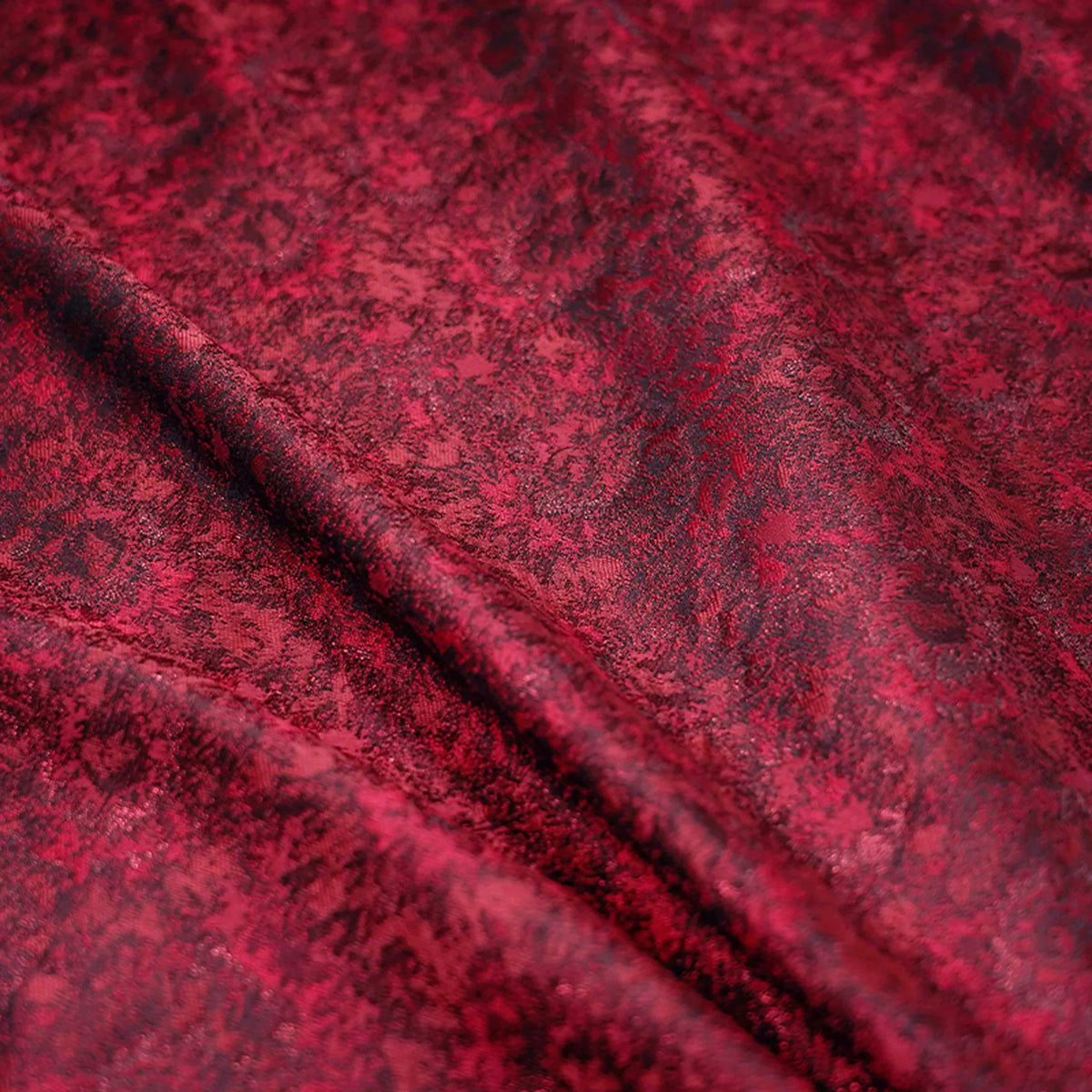 tissu polyester rouge texturé marbré moderne opacité jacquard 160cm bricolage respectueux environnement