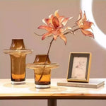 vase verre transparent dégradé couleur fleurs artificielles moderne minimaliste salon maison