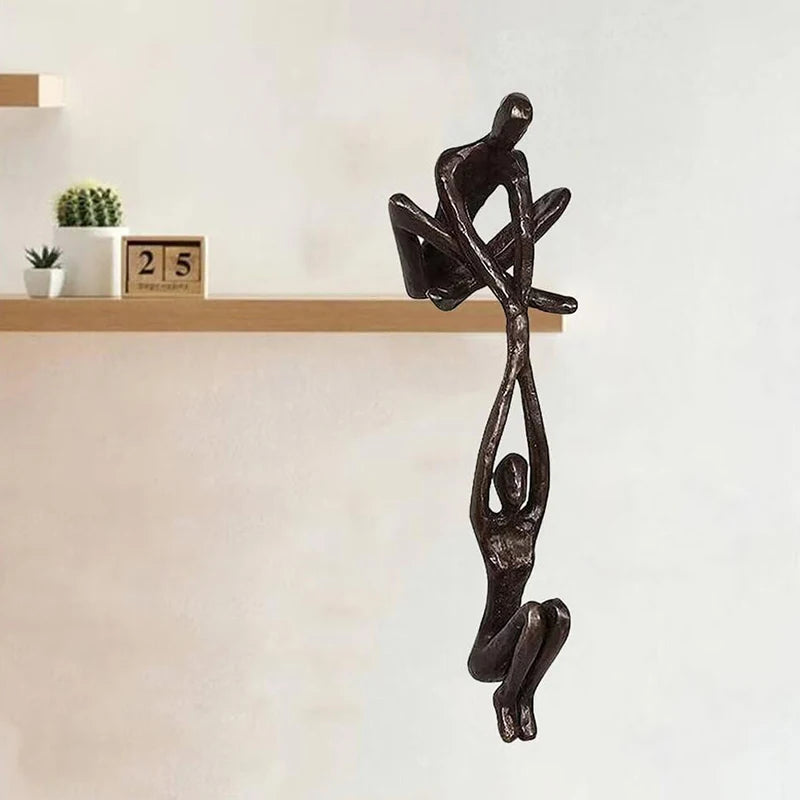 sculpture abstraite moderne résine brun foncé couple interactif étagère table décoration intérieure contemporain