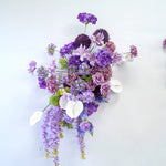 bouquet fleurs artificielles violettes blanches modernes décoration intérieure soie élégante mariage anniversaire