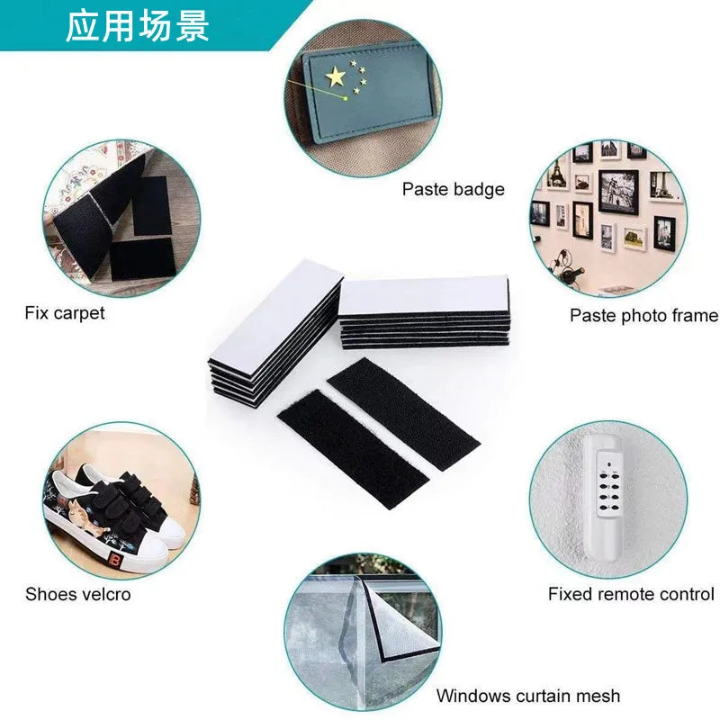 élastiques adhésifs auto collants noir blanc texture velcro pratique utilitaire écologiques polyesters nylon