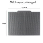 tapis drainage silicone gris moderne rayures horizontales anti dérapant rapide drying mat vaisselle organisateur