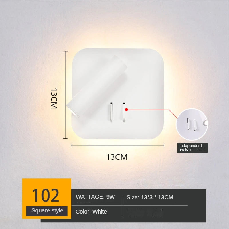 lampe murale moderne led blanc noir étude chambre coucher entrée salle manger cuisine