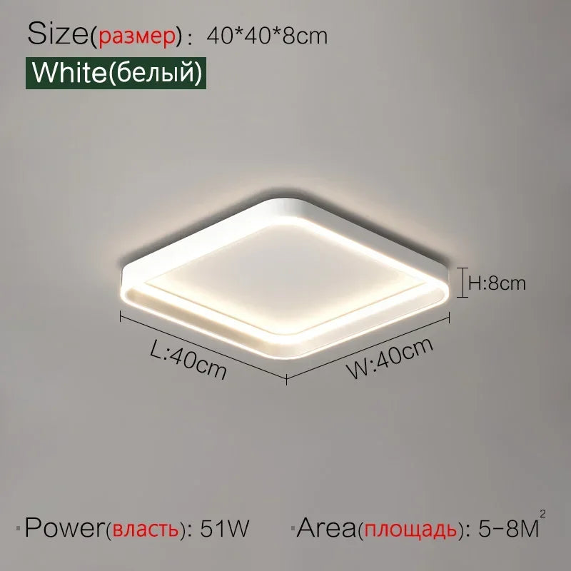 lampe led moderne rectangulaire blanc éclairage quotidien télécommande 40cm 50cm 90cm chambre salon