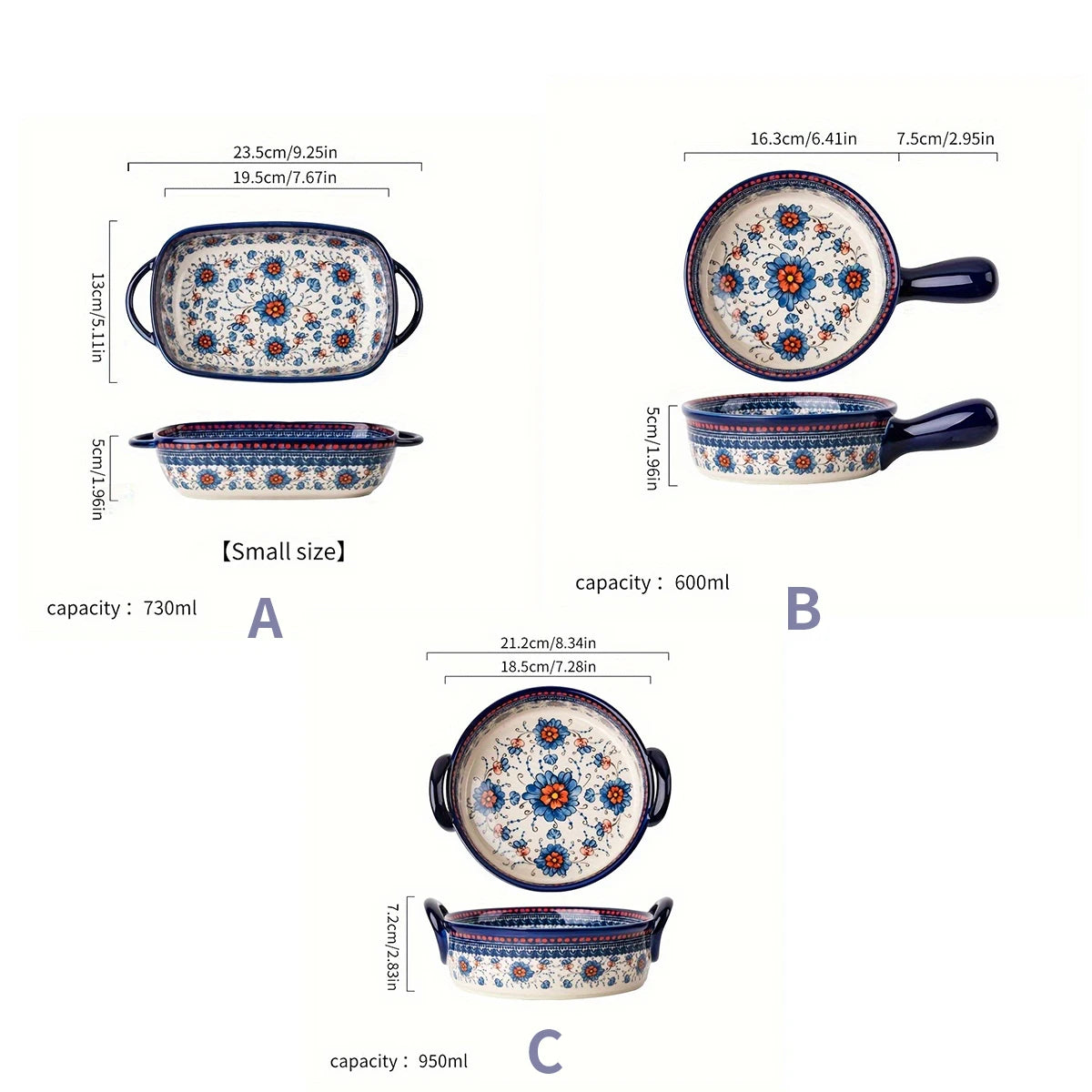 assiettes soupe vintage céramique fleur bleue rouge bordure ornée compatibles four lave vaisselle