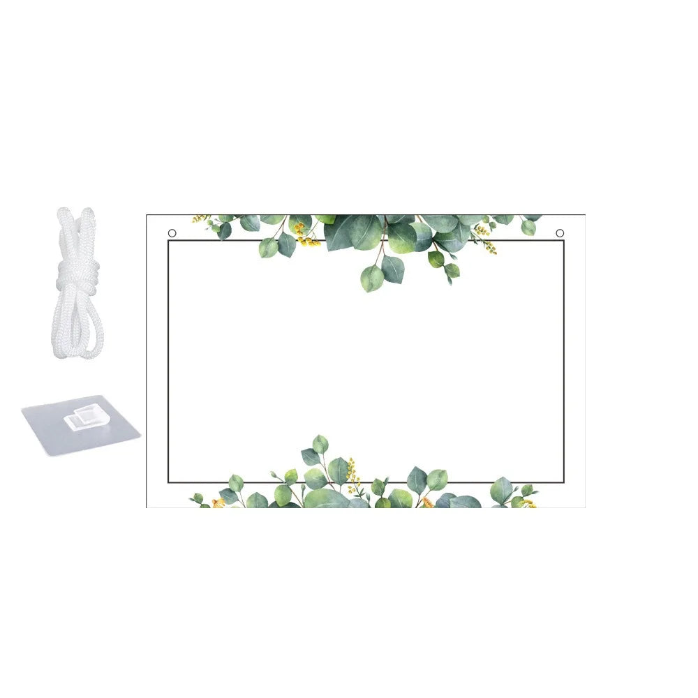 tableau blanc effaçable moderne motifs floraux crochets métalliques transparent marques blancs rouges grille dimensions