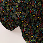 drap housse polyester motif dessin animé manettes joueur étoiles lightning moderne noir jaune bleu