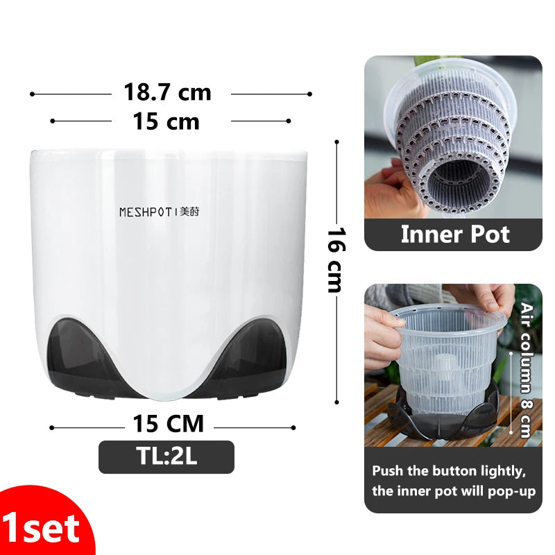 pots orchidées blancs modernes perforations ventilation racines aérationintérieurexterne